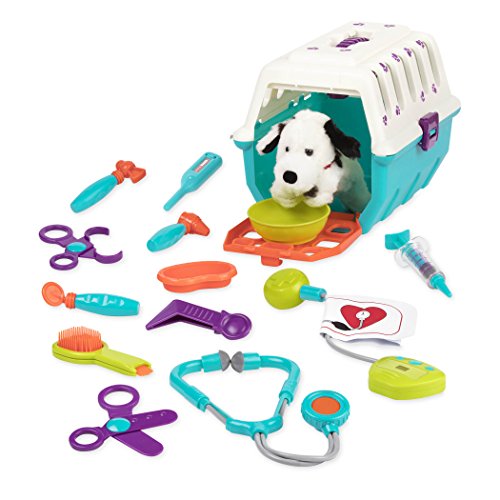 Book Cover Battat - Dalmatian Vet Kit - Interactive Vet Clinic and Cage Pretend Play for Kids (15 pieces)