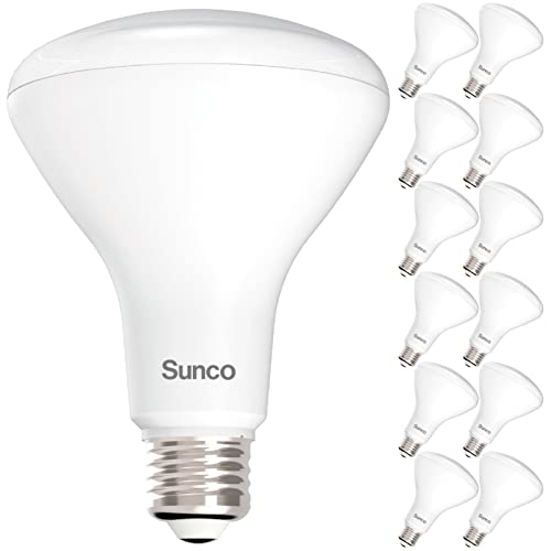 Sunco 12 Pack BR30 Indoor Recessed Flood Light Bulb LED 4000K Cool White, Dimmable, 850 LM, E26 Base, 25,000 Lifetime Hours - UL & Energy Star, White, 11W, 90W Equivalent