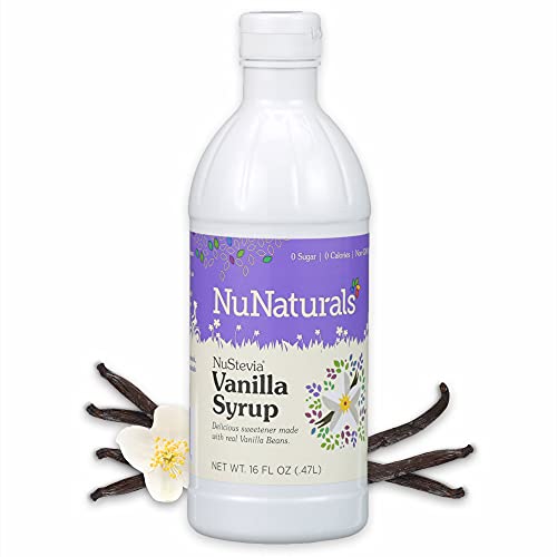 NuNaturals Premium Plant Based Vanilla Syrup, Sugar-Free, Stevia Sweetened, 16 Ounce
