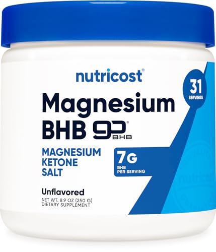Nutricost Magnesium BHB Salts, Exogenous Ketone Supplement, 6.5g Beta-Hydroxybutyrate Per Serving, 250 Grams