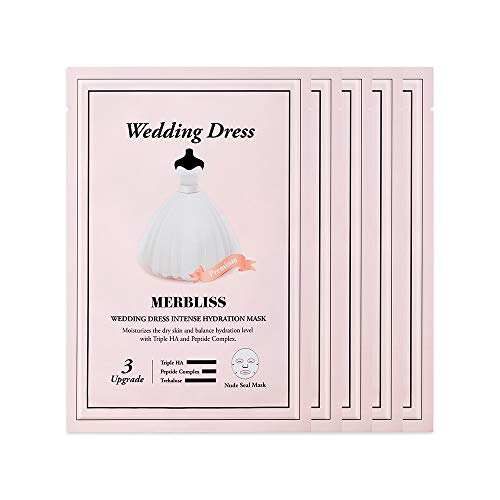 MERBLISS Wedding Dress Intense Hydration Mask 5pc - Korean Skincare | Facial Mask | Face Mask Skin Care | Sheet Masks | Facial Mask | Korean Face Mask