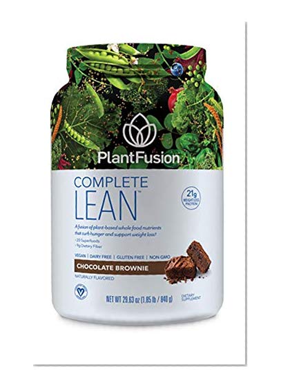 PlantFusion Complete Lean Plant Based Weight Loss Protein Powder | Supports Blood Sugar, Controls Appetite | Superfoods with Digestive Enzymes | Gluten Free, Vegan, Non-GMO, Chocolate Brownie, 1.85 LB