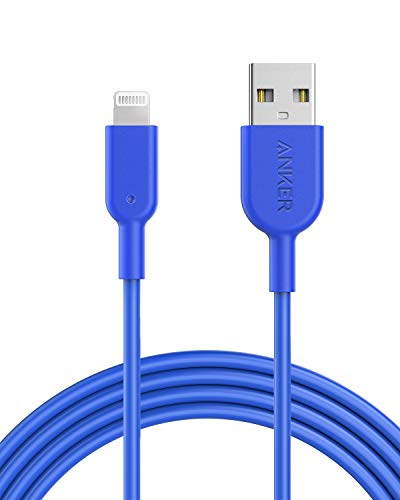 Book Cover Anker Powerline II Lightning Cable (6ft), MFi Certified for iPhone Xs/XS Max/XR/X / 8/8 Plus / 7/7 Plus / 6/6 Plus (Blue)