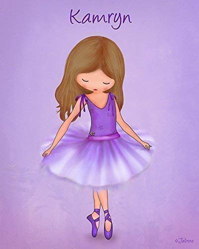Book Cover Personalized Gift for Girls Custom Name (Optional) Wall Art Ballerina Dancer Poster Room Decor Customized Hair and Skin Color