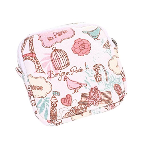 DZT1968® Women Girl Cute Sanitary Pad Organizer Holder Napkin Towel Bags (Pink)