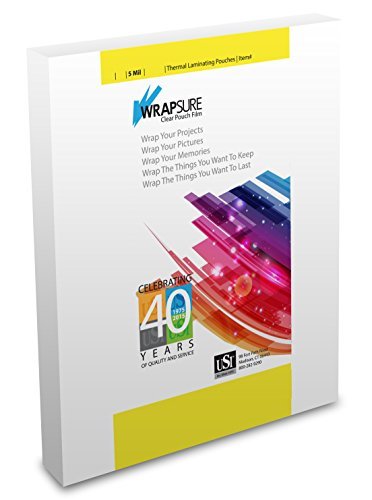 USI WrapSure Thermal Laminating Pouches, Letter Size, 5 Mil, 9 x 11.50 Inches, Clear, Gloss Finish, 100-Pack