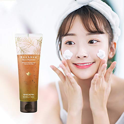 Skederm Rooibos Tea Cleanser Gentle Exfoliating Face Wash with Real Rooibos Tea Leaf. 4 fl. oz. / 120ml.
