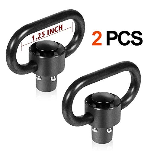 Braudel QD Sling Swivel Quick Detach/Release 1.25",Heavy Duty Push Button Swivels 2 Pcs, for Two Ponit Sling