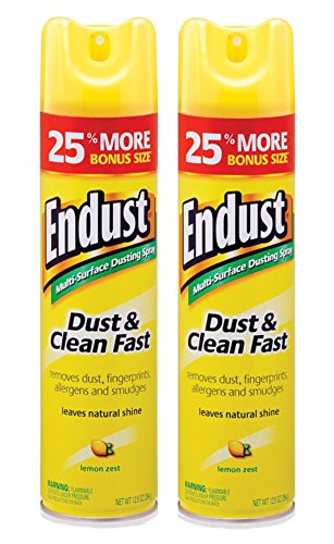 Book Cover Endust Multi-Surface Dusting and Cleaning Spray, Lemon Zest, 2 Count