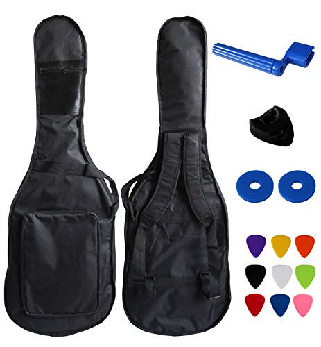 YMC 39-Inch Waterproof Dual Adjustable Shoulder Strap Electric Guitar Gig Bag 5mm Padding Backpack with Accessories(Picks,Pick holder,Strap Lock, String Winder) -For 39" Electric Guitars