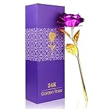 ALLOMN 24K Golden Rose, Artificial Rose Flower Gifts for Her with Luxury Gift Box Great Gift Idea for Valentine's Day, Mother's Day, Birthday, Anniversary (Gold)