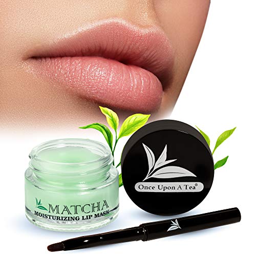 Book Cover Moisturizing Green Tea Matcha Sleeping Lip Mask Balm, Younger Looking Lips Overnight, Best Solution For Chapped And Cracked Lips, Unique Lip Gloss Formula And Power Benefits Of Green Tea (Matcha)