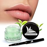 Moisturizing Green Tea Matcha Sleeping Lip Mask Balm, Younger Looking Lips Overnight, Best Solution For Chapped And Cracked Lips, Unique Formula And Power Benefits Of Green Tea (Matcha)