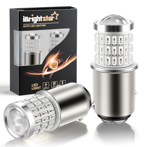 Ibrightstar Plus récente 9–30 V Super Lumineux basse consommation 1157 2057 2357 7528 BAY15D ampoules LED avec queue de remplacement pour vidéoprojecteur pour feux de stop, Brilliant Red