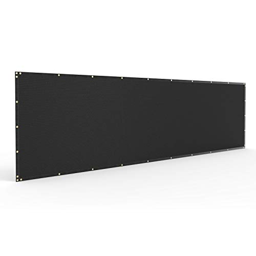 Windscreen4less Heavy Duty Privacy Screen Fence in Color Solid Black 4' x 50' Brass Grommets 150 GSM - Customized