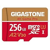 [5-Yrs Free Data Recovery] GIGASTONE 256GB Micro SD Card, 4K Game Pro, MicroSDXC Memory Card for Nintendo-Switch 1, GoPro, Action Camera, DJI, UHD Video, R/W up to 100/60MB/s, UHS-I U3 A2 V30 C10