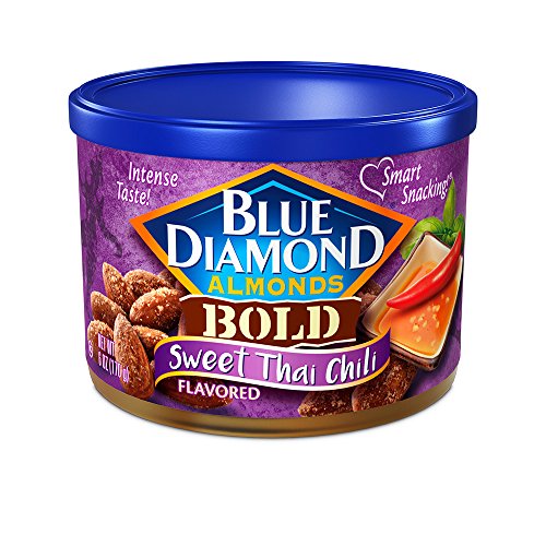 Book Cover Blue Diamond Almonds Sweet Thai Chili Flavored Snack Nuts, 6 Oz Resealable Can (Pack of 1)