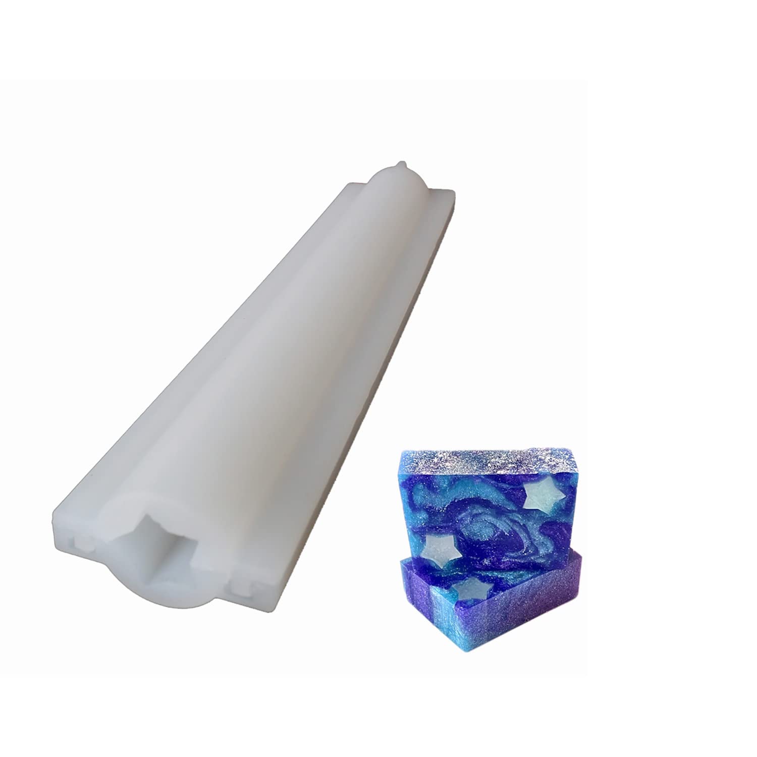 X-Haibei Rock Star Tube Column Silicone Soap Mold Embed Soap Making Supplies Dia. 0.8inch