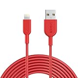 Anker Powerline II Lightning Cable (10ft), Probably The World's Most Durable Cable, MFi Certified for iPhone X / 8/8 Plus / 7/7 Plus / 6/6 Plus / 5s (Red)