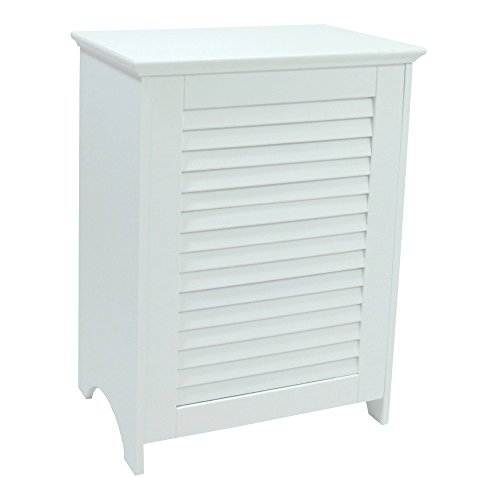 Redmon Louvered Front Hamper, White