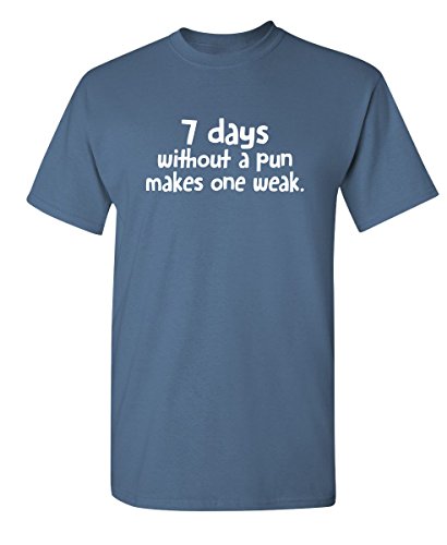 Book Cover 7 Days Without A Pun Makes One Weak Sarcastic Gift Funny T-Shirt M Dusk