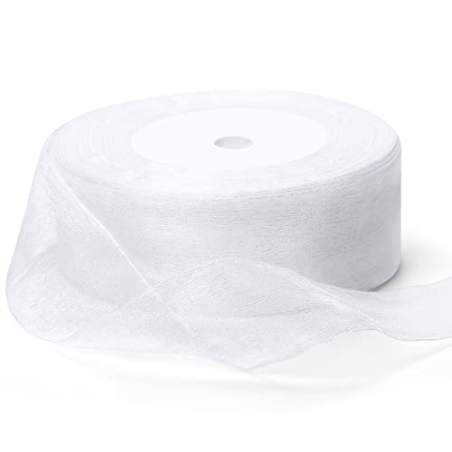 Outus Shimmer Sheer Organza Ribbon Gift Wrapping Ribbon Sheer Chiffon Ribbon Tulle Ribbon Mesh Ribbon