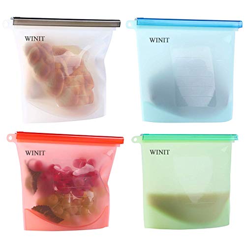 WINIT Reusable Silicone Preservation Airtight Seal Food Storage Container Versatile Bag Kitchen Cooking Utensil (4pcs)