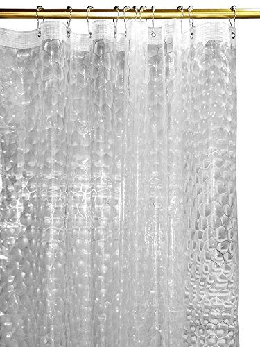 Book Cover Utopia Home Mildew Resistant Shower Curtain Liner - 3D Effect Design - EVA - Water-Repellent with Magnets - 72 x 72 Inches