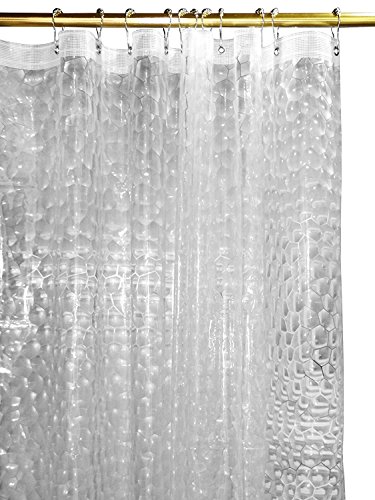 Utopia Home Mildew Resistant Shower Curtain Liner - 3D Effect Design - EVA - Water-Repellent with Magnets - 72 x 72 Inches