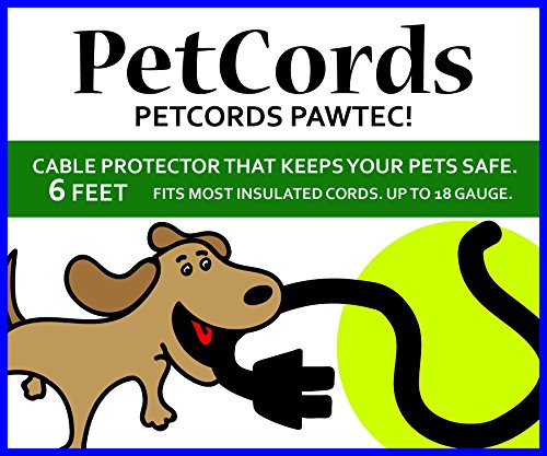 Book Cover PetCords Mini 6ft Dog and Cat Cord Protector-Protects Your Pets from Chewing Through Charging Cables. Fits- iPhone, Android and Other USB Cables, Unscented, Odorless
