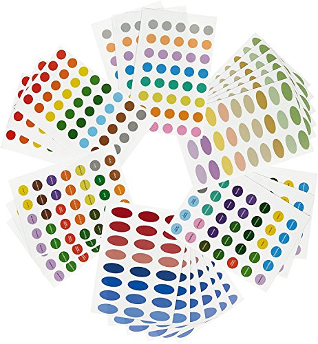 Essential Oil/Aromatherapy Labels - Color Coded Bottle Labels, Blank and Pre-Printed - Multicolor - (756-Pieces, 24 Sheets)