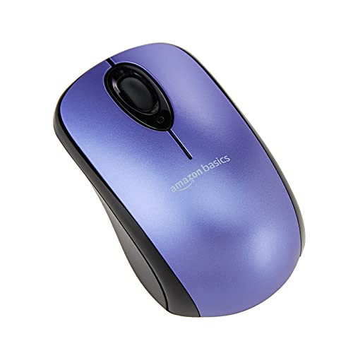 Book Cover Amazon Basics Wireless Computer Mouse with USB Nano Receiver - Blue