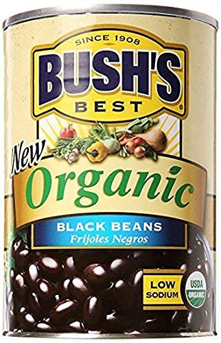 BUSH'S BEST Organic Beans, 15 Ounce Can ,Canned Beans,USDA Certified Organic, Source of Plant Based Protein and Fiber, Low Fat, Gluten Free (Pack of 12)