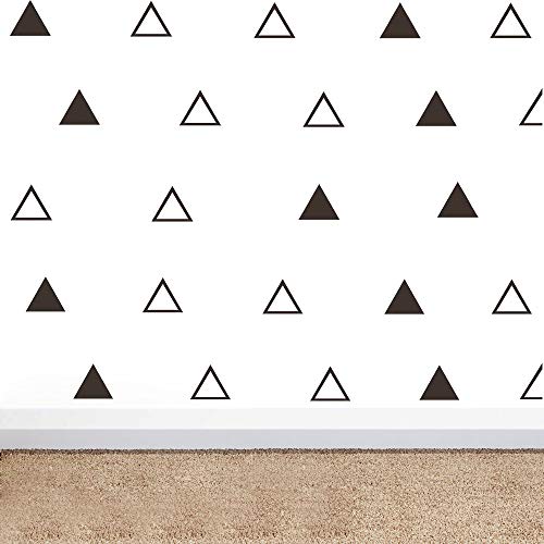 Book Cover 64pcs/Set Modern Vinyl Triangles Wall Decal Solid/Outline Triangles Pattern Wall Sticker DIY Home Decor Kids/Children Room Decor Stickers YYU-18 (Black)