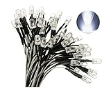 CO-RODE 50pcs Ultra Bright 12v Pre Wired LED Diodes Light-White