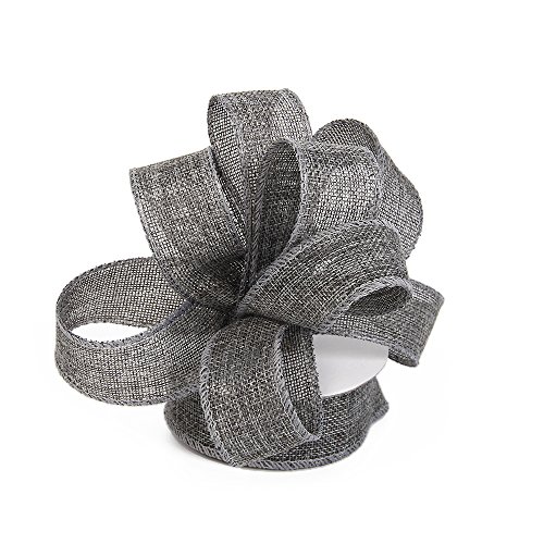 Burlap Ribbon Perfect for Wedding Home Decoration Gift Wrap Bows Made Handmade Art Crafts 1-1/2 Inch X 10 Yard Spool (Grey)