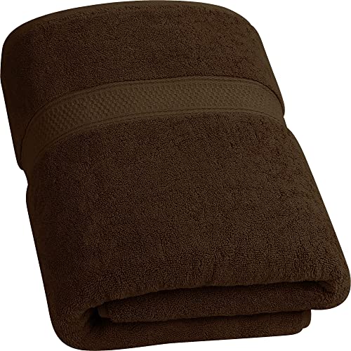 Utopia Towels - Luxurious Jumbo Bath Sheet (35 x 70 Inches, Dark Brown) - 600 GSM 100% Ring Spun Cotton Highly Absorbent and Quick Dry Extra Large Bath Towel - Super Soft Hotel Quality Towel