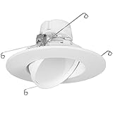 Maxxima 11 Watt 6"-Inch Rotatable 950 Lumens LED Retrofit Downlight Gimbal Neutral White 4000k Dimmable, Energy Star