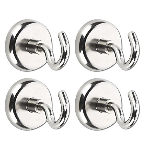 Netany 90 LB Heavy Duty Magnetic Hooks, Strong Powerful Neodymium Indoor/Outdoor Magnet Hooks