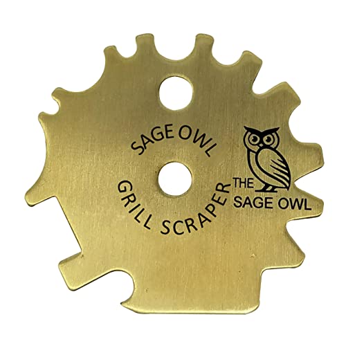 Sage Owl BBQ Grill Scraper Tool - Gifts for Dad - Dishwasher Safe Bristle Free BBQ Grill Brush Alternative - BBQ Gifts for Men Who Have Everything