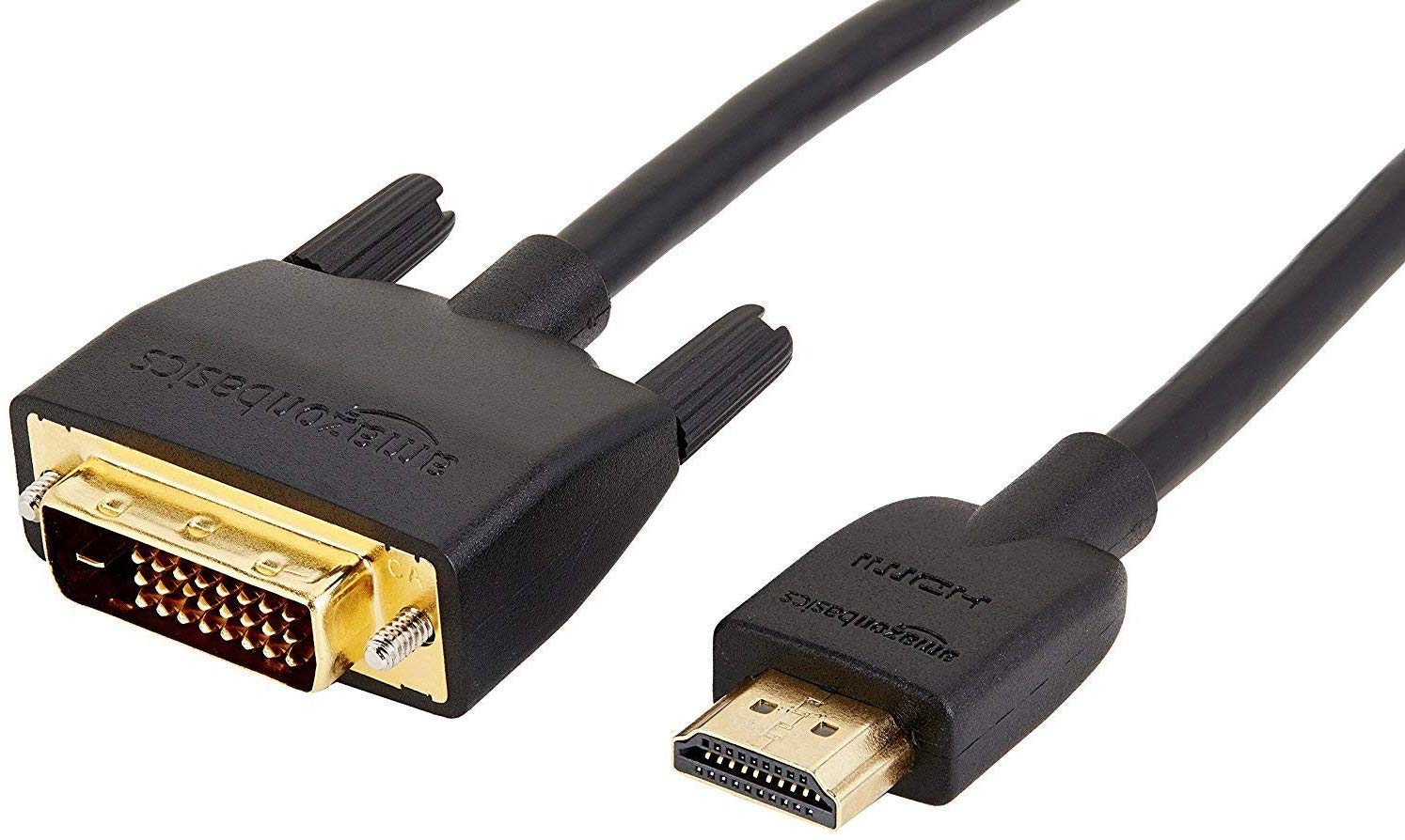 Book Cover Amazon Basics HDMI to DVI Adapter Cable, Bi-Directional 1080p, Gold Plated, Black, 6 Feet, 1-Pack 6 ft 1-Pack