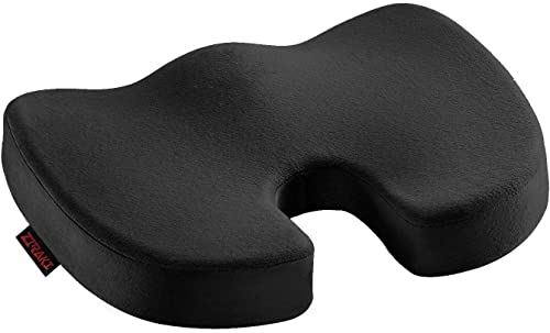 Ziraki Seat Cushion Pillow For Office Chair - Orthopedic Design - 100% Memory Foam Supports & Protects Sciatica, Coccyx, Tailbone Pain And Back Support -Ideal Gift For Home Office, or Car Driver Black