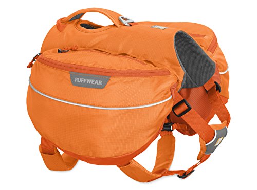 RUFFWEAR Hiking Pack for Dogs, Medium Sized Breeds, Adjustable Fit, Size: Medium, Orange Poppy, Approach Pack