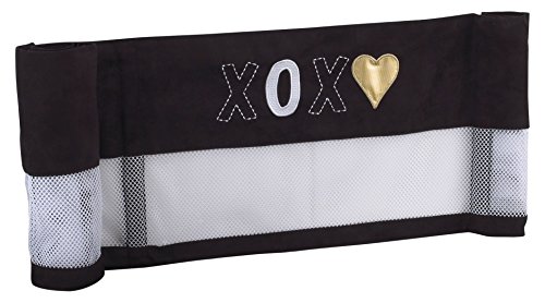 NoJo NoJo - XOXO -Secure-Me Crib Liner, Black, White, Gold
