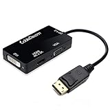 CableDeconn DisplayPort 1.2 to HDMI 4K DVI VGA 3 in 1 Multi-Function Cable Adapter Converter