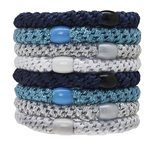 L. Erickson Grab and Go Ponytail Holders - Set of Eight (Blue Glow)