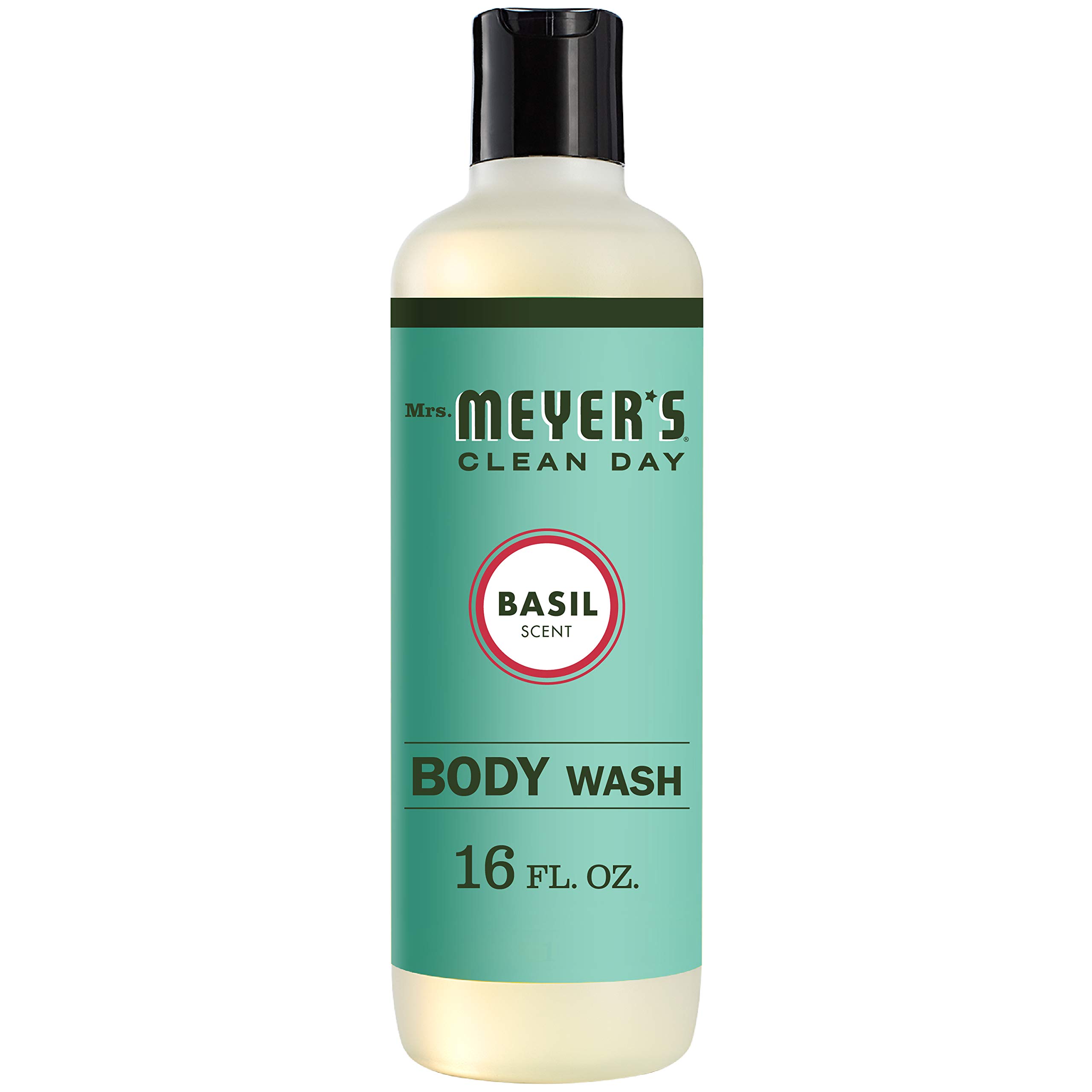 Book Cover Mrs. Meyer's Moisturizing Body Wash for Women and Men, Biodegradable Shower Gel Formula Made with Essential Oils, Basil, 16 oz