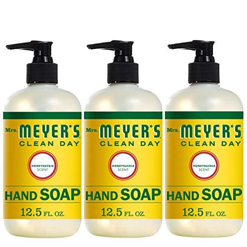 Book Cover Mrs. Meyer's Clean Day Liquid Hand Soap, Cruelty Free and Biodegradable Hand Wash Formula Made with Essential Oils, Honeysuckle Scent, 12.5 oz - Pack of 3