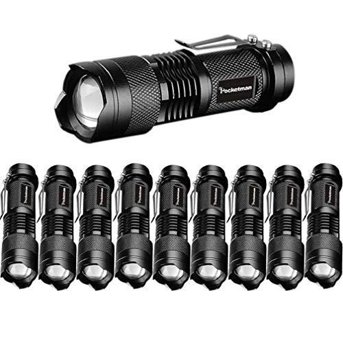 Pocketman Mini 3 Modes Cree Q5 7w 300lm LED Flashlight Torch 10 Pack