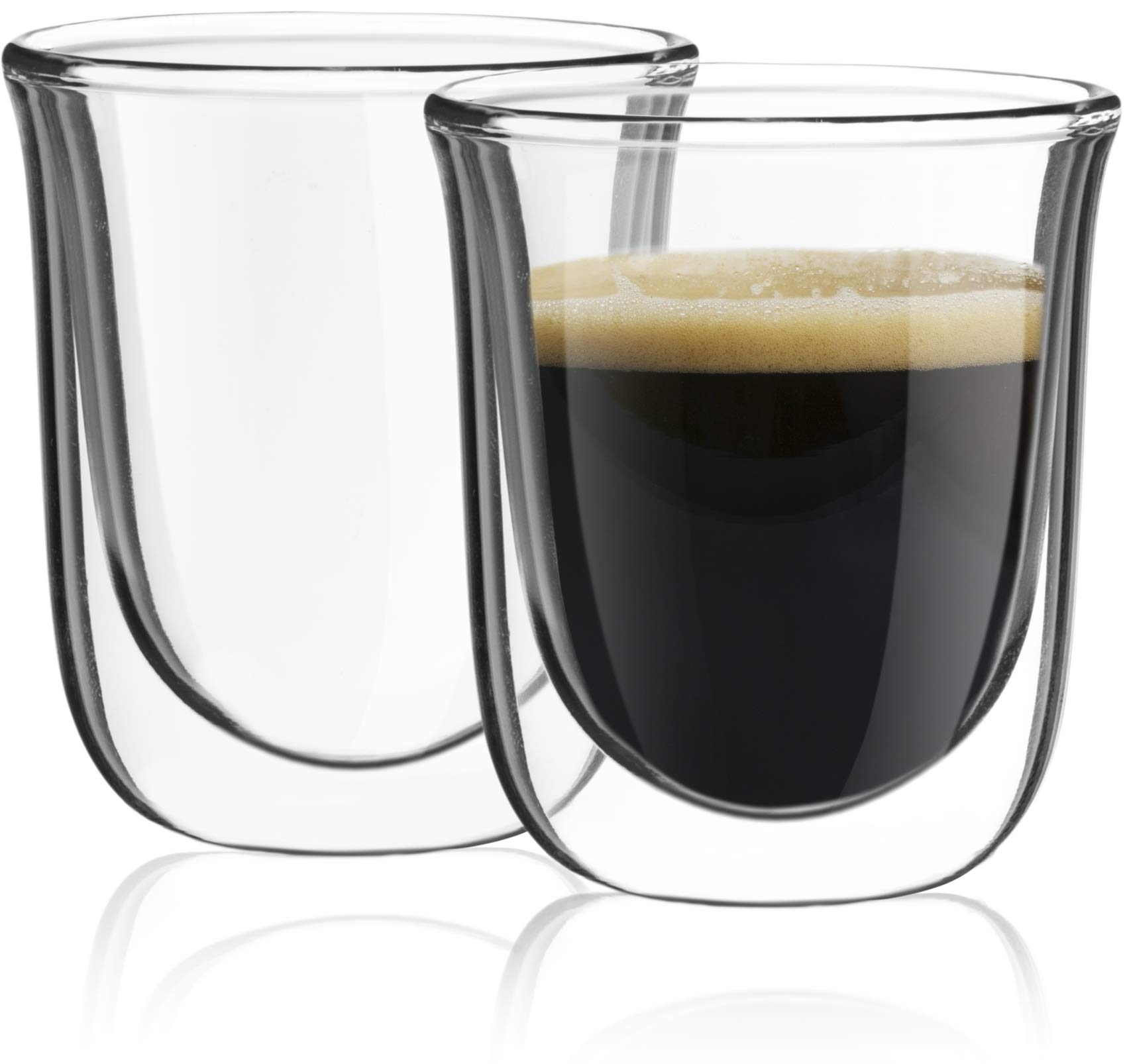 Book Cover JoyJolt Javaah Double Walled Espresso Glasses Espresso Cups (Set of 2)- 2-Ounces 2 Count (Pack of 1)